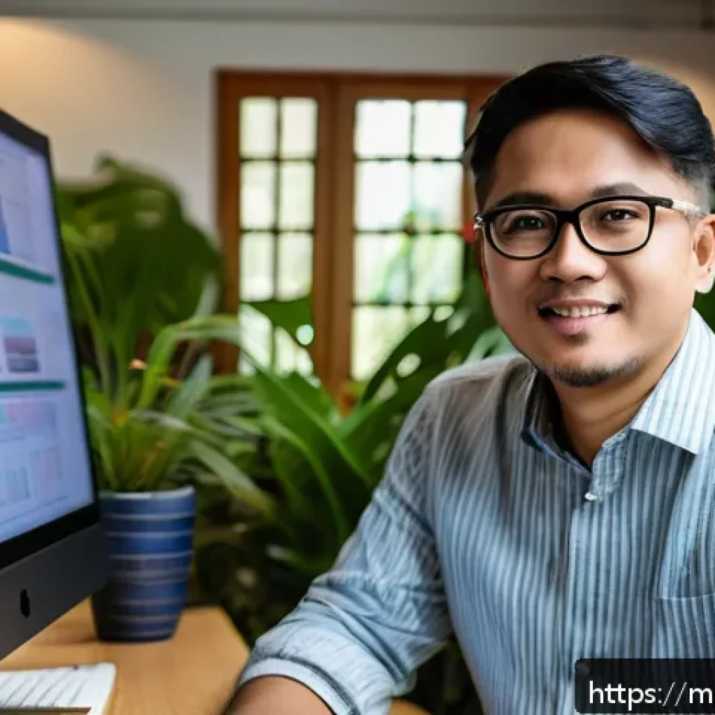 통역사로 성장하는 과정 기록 - A professional Malaysian translator working in a modern home office environment, surrounded by multi...